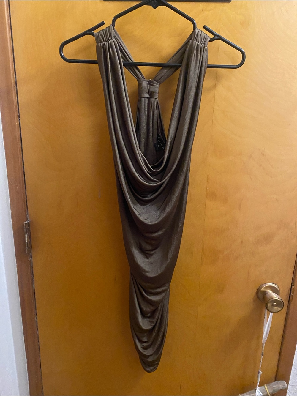 Forever 21 Metallic Brown Halter Dress
